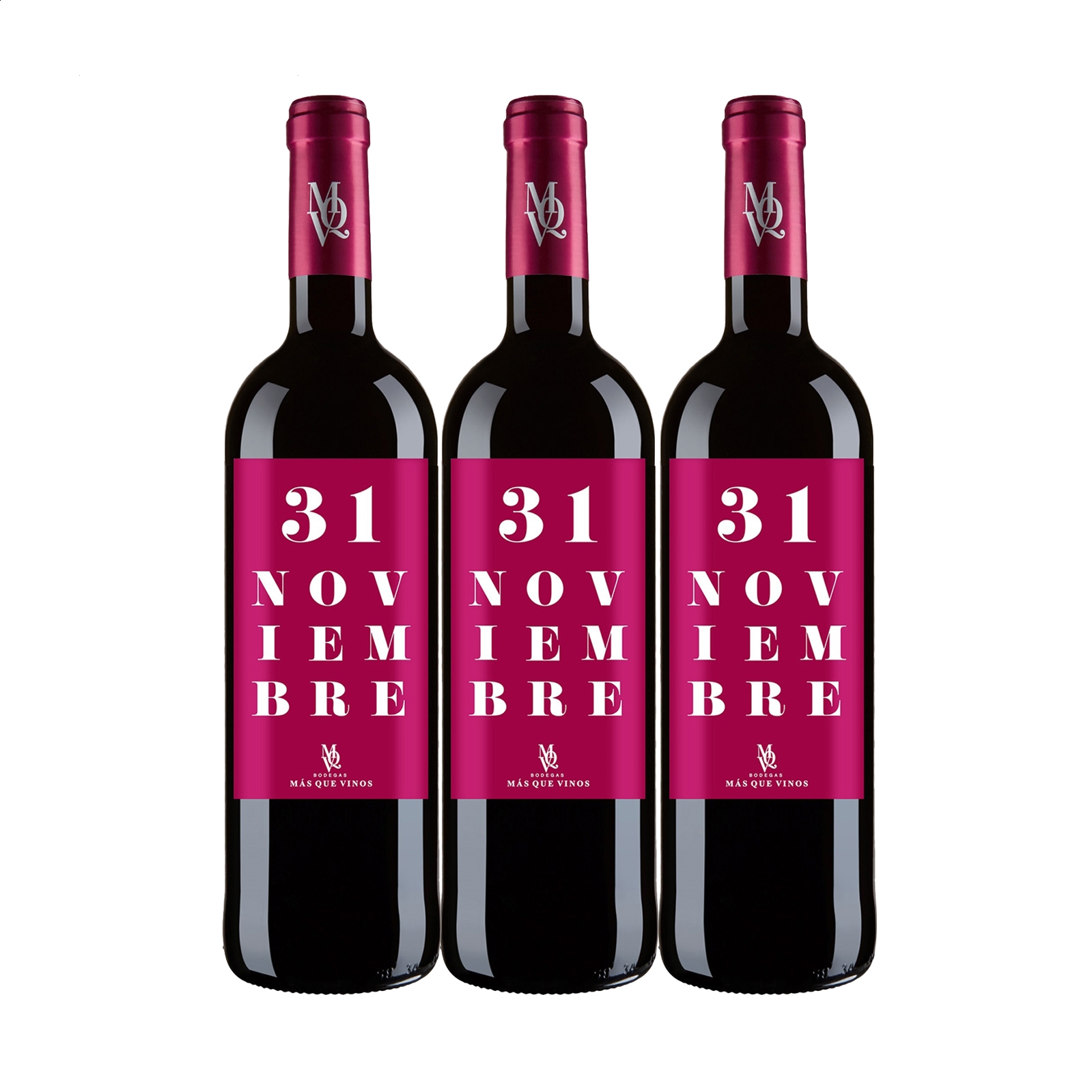 Bodegas Más Que Vinos - 31 Noviembre vino tinto IGP Vino de la Tierra de Castilla 75cl, 3uds