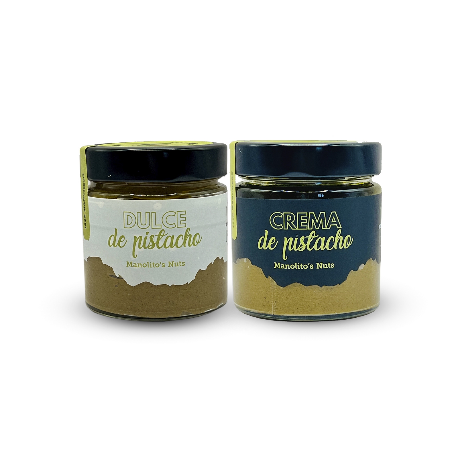 Manolito's Nuts - Lote de Crema de Pistacho Natural y Dulce 200g, 2uds