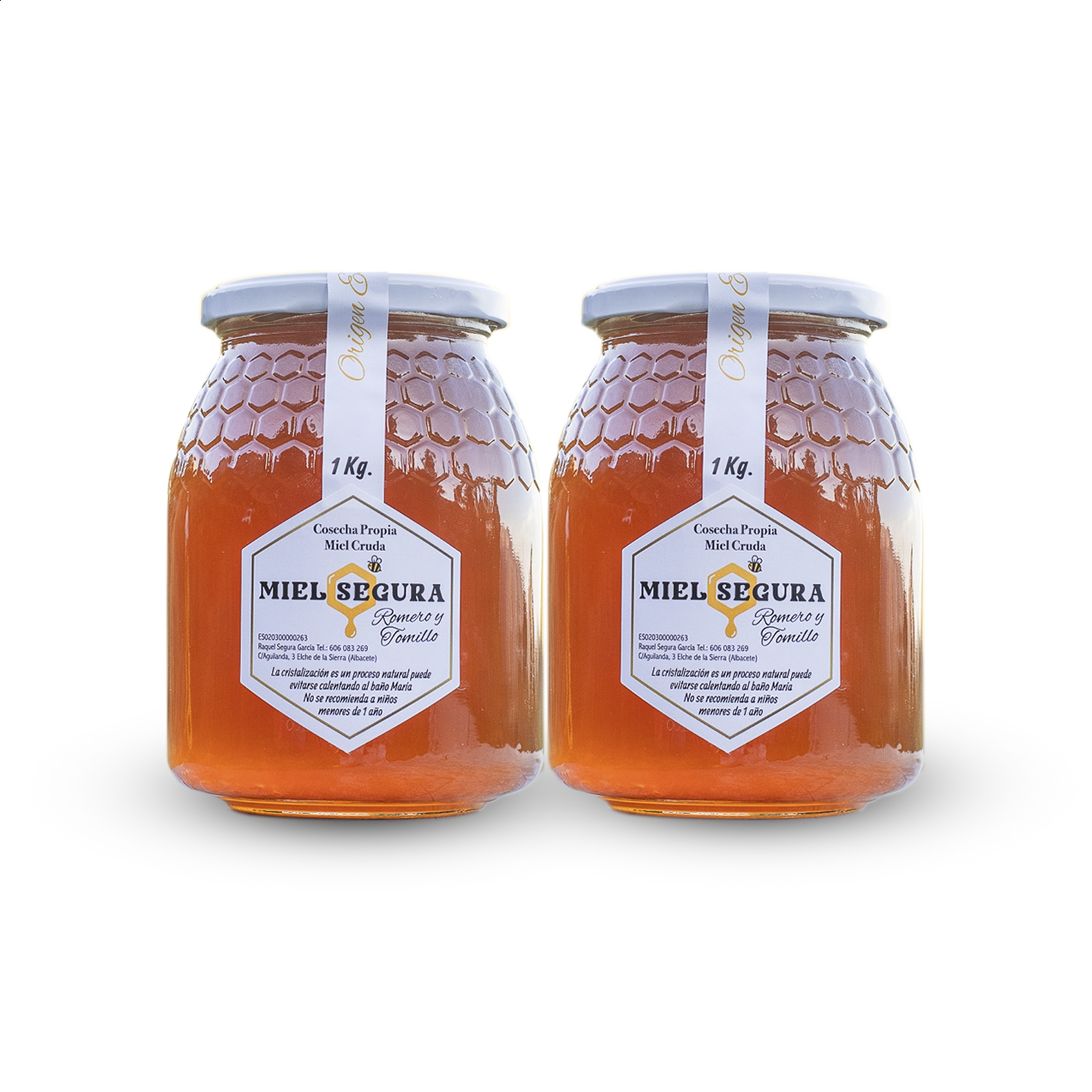Miel Segura - Miel de Tomillo y Romero 1Kg, 2uds