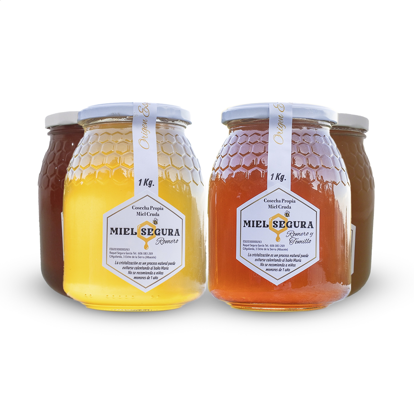 Miel Segura - Lote variado de miel 1Kg, 4uds
