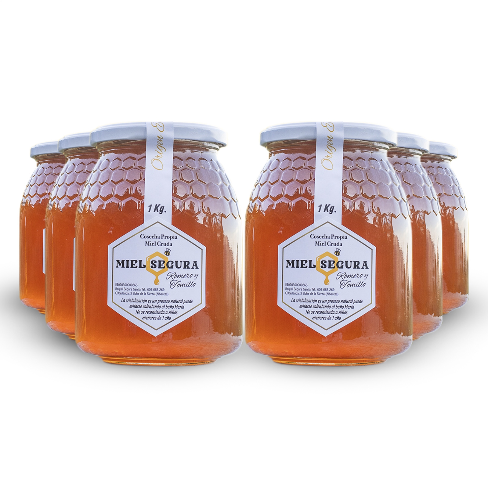Miel Segura - Miel de Tomillo y Romero 1Kg, 6uds